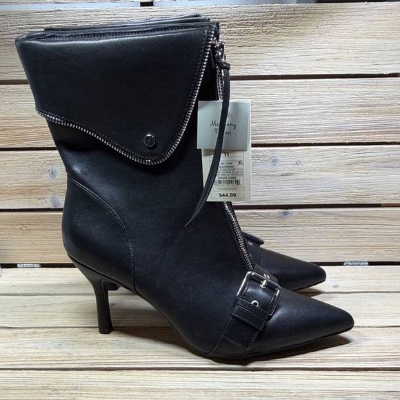 A New Day Mickey Point Toe Moto Ankle Boots NWT Size 11 - Picture 4 of 10